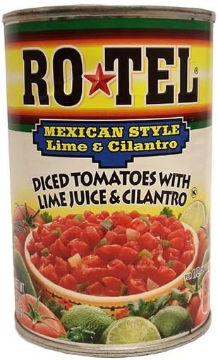 ROTEL Mexican Style Lime and Cilantro Diced Tomatoes and Green Chilies, Perfect for Taco & Dip Recipes, 10 oz.