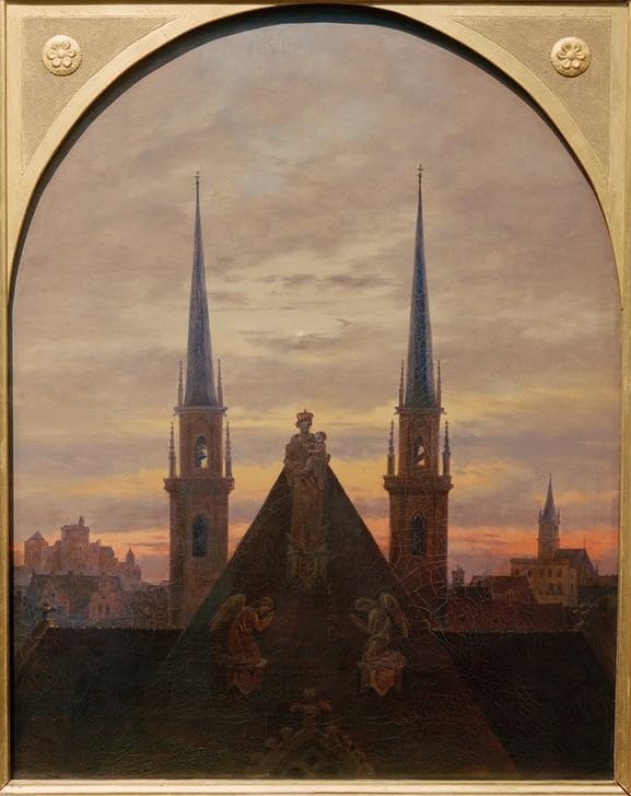 Poster ville au crépuscule Carl Gustav Carus 50x70cm pour décoration murale
