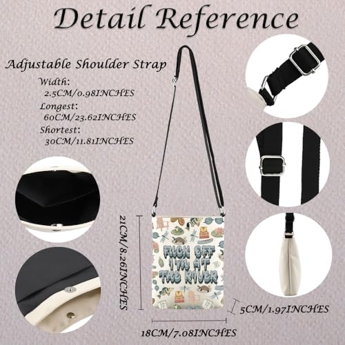 Funny River Gift River Crossbody Bag River Life Gift River Lover Gift River House Gift River Travel Gift for Hiker Camper3