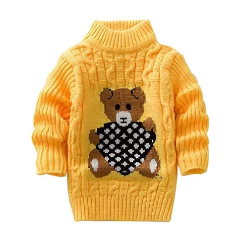 Toddler Cute Bear Print Knit Sweater Cover