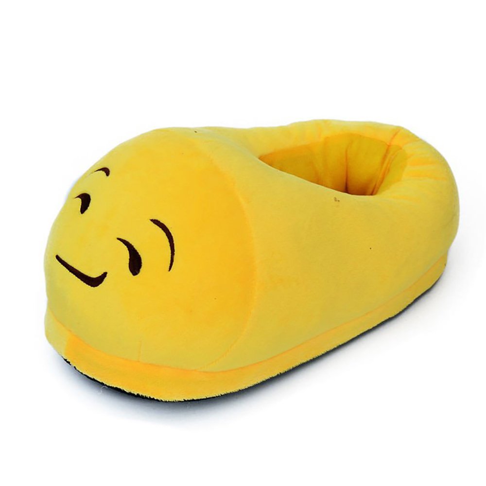 Plushers Premium Quality Ultra Soft Plush Emoji Slippers, US Sizing, Upgraded Material and Stitching, Real Support from US Company, Fits Womens Sizes 5.5 Through 8.5 and Big Kids 3.5 Through 6.5