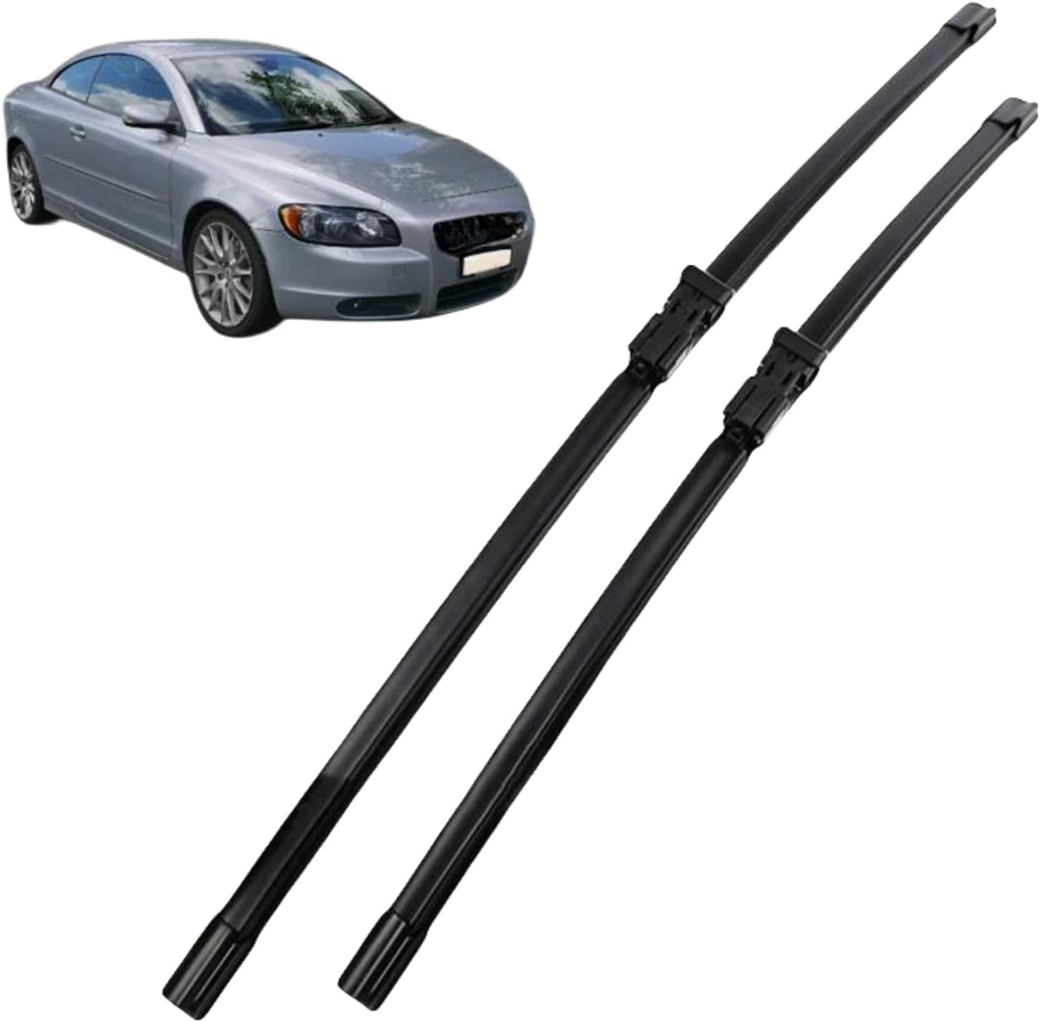 ZhangXD Front Windscreen Wipers For Volvo S40 2007-2012, Windshield Window Brush Front Wiper Blades All-Weather Replacement Set Easy Installation