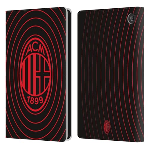 Coque portefeuille Amazon Fire 7 2022 AC Milan fine en cuir avec rabat magnétique