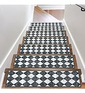 OJIA Carpet Stair Treads Non-Slip Peel and Stick Stair Treads for Wooden Steps Indoor 30"x8" Stai...