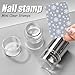 2pcs Mini Nail Stamps With Scraper Set, Small Silver Transparent Silicone Nail Stamper Kit French Tip Stamp for Nails Design Nail Art Stamp Transfer Printed French Tip Tool Jelly Manicure Stampers
