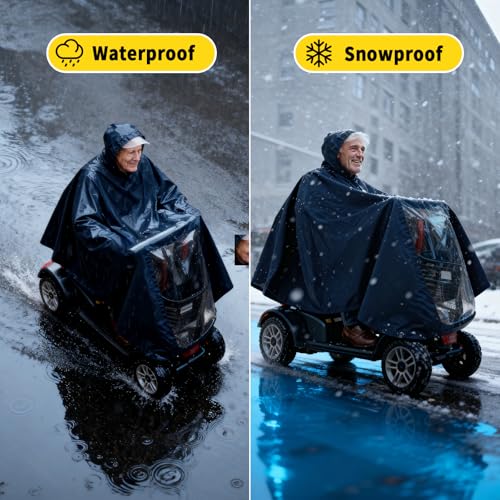 Mobility Scooter Rain Cover for Riding, Mobility Scooter Accessories, Electric Scooter Cover Waterproof Outdoor Poncho Accessories, Enclosed Mobility Scooters for You, Protect from Rain Snow and Sun