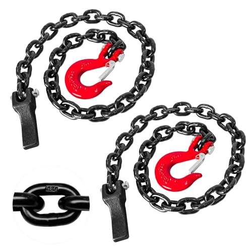 508-1617 Safety Chains May Break - 2023 East to West Della Terra 240RLLE Travel Trailers 7 YATOINTO 2-Pack Grade 80 Trailer Safety Chain 36 Inch, Black Electrophoresis Finish with 5/16'' Red Clevis Snap Hook and Chain Retainer | Heavy Duty Transport Chain WLL 25,000 lbs for Towing