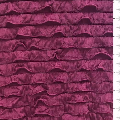 Amazon.com: Magenta Pink Ruffle Knit, Fabric by The Yard