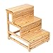 Plataforma de escalada de usos múltiples Taburete de escalera de madera maciza Taburetes de pies multifuncionales para niños Baño en casa Antideslizante 3 pasos Capacidad de 225 kg (color de madera)