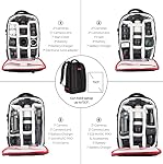 DSLR Camera Backpack Waterproof Camera Bag for SLR/DSLR Camera, Lens and Accessories, Black (Large)