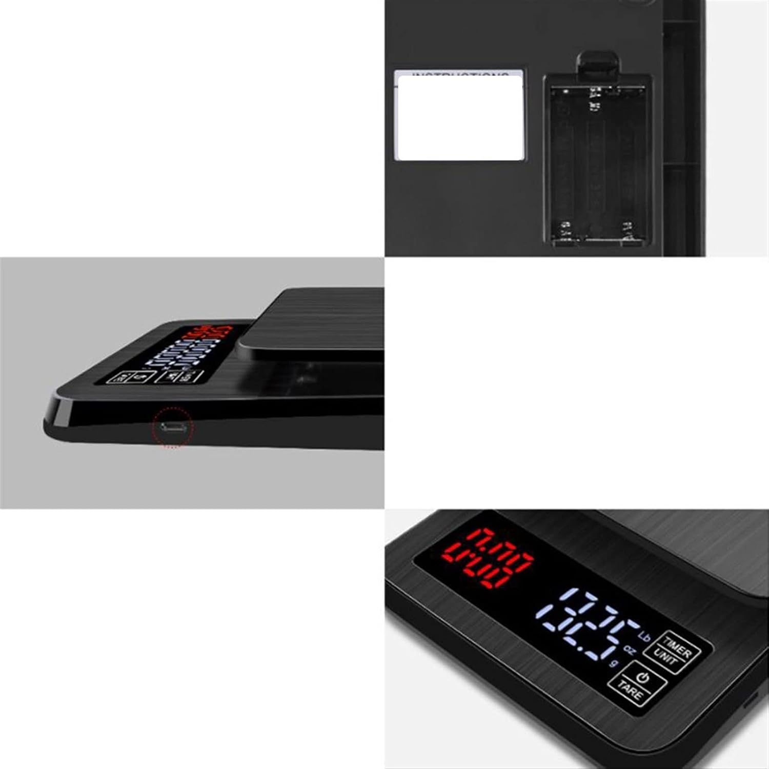 Digital Kitchen Scales Digital Smart Countdown USB Kitchen Scales Electronic Coffee Scale Multi-Function Food Household