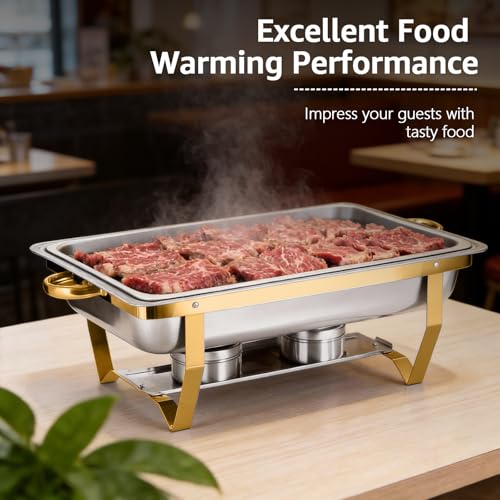 Jacgood 4 Pack Chafing Dishes for Buffet 8QT Chafing Dish Buffet Set by Jacgood - Used condition - Image 3
