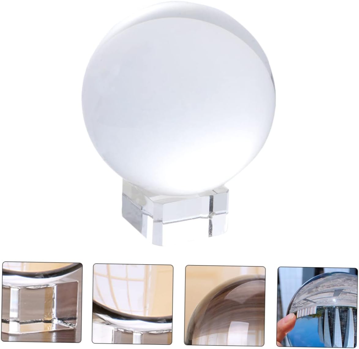 Amosfun 2pcs Crystal Ball Ornament Decorative Balls Glass Craft Ornament Spheres Decorative Crystal Prop