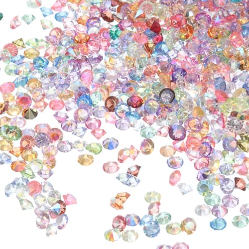 M METERXITY 14000 Pack Wedding Table Scatter Confetti Crystals Acrylic Diamond Vase Filler Gems Apply to Table/Centerpiece/Decor/Bridal (3mm Colorful AB)