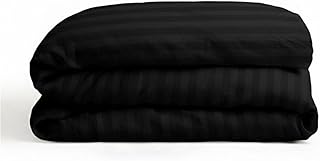 Multi-Colored Luxury Stripe Duvet Cover (only cover) - zipper (Black