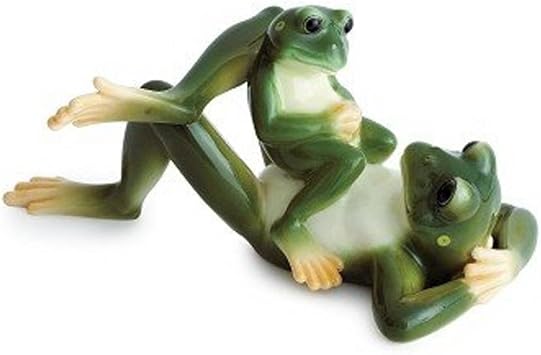 Franz Porcelain Amphibia frog father & son figurine Franz Fine Porcelain