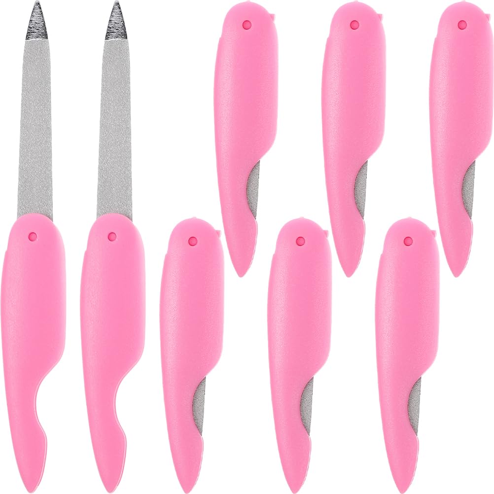 Juego de 8 Limas de Uñas Metálicas Plegables Doble Cara para Manicura en Casa o Salón, Portátil Diseño Delicado y Textura Fina para Alisar Uñas