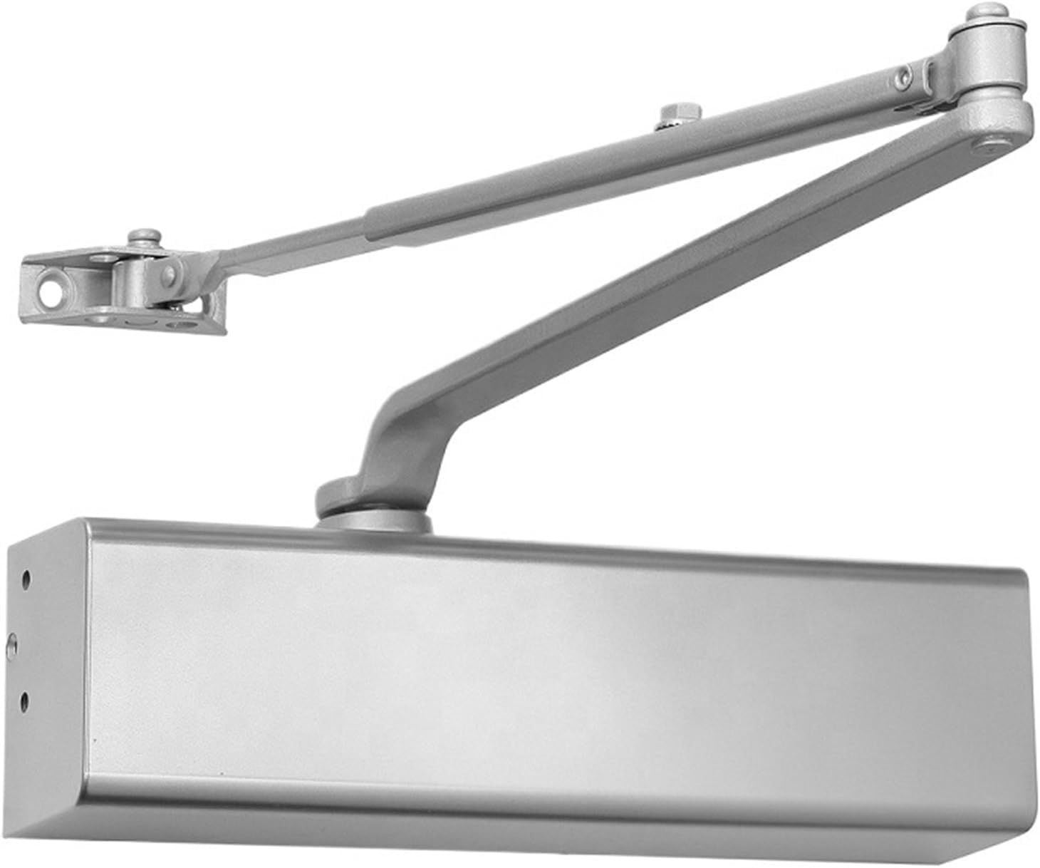 D8016T Auto Size Adjustable Hold Open Door Closer with Heavy Duty Stop Arm for 20-150kg Door(Iron)