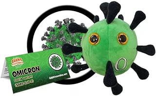 GIANTmicrobes Omicron Plush - Soft Plush Features The Signature Spike Proteins of The Virus, Great Gift for Scientists, Educators and Healthcare Workers, Includes a Card with Factual Information