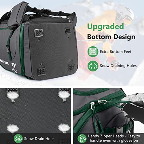 image for MORXPLOR Ski Boot Bag Backpack, 60L padded Ski Gear Bag & Snowboard Bo