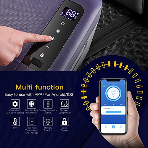 Bodega 12 Volt Car Refrigerator, 27 Quart (25L) Car Fridge Portable Freezer (-4℉-68℉), Electric Cooler For Vehicles, Truck, Rv, Camping, Travel And Home Use -12/24V Dc & 100V-240V Ac, Wifi App Control #TOP3