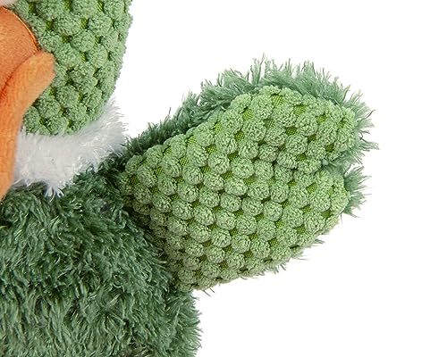 Image of goDog Checkers Sitting Duck Squeaky Plush Dog Toy, Chew Guard Technology - Green, Large