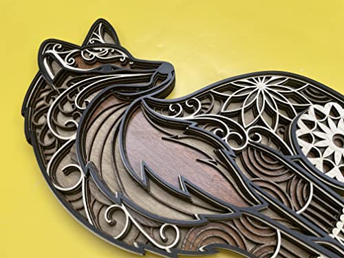Fox Wood Mandala Wall Art Decor, Colorful 3D Multilayer Fox Decoration, Fox Wall Art, Fox Wall Decor, Wall Art For Living Room And Bedroom #TOP2