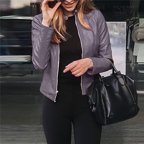 Fjnbbiot Women Autumn Winter Pu Leather Jacket Zipper Short Moto Bike Coat Fashion Long Sleeve Keep Warm Outwear3