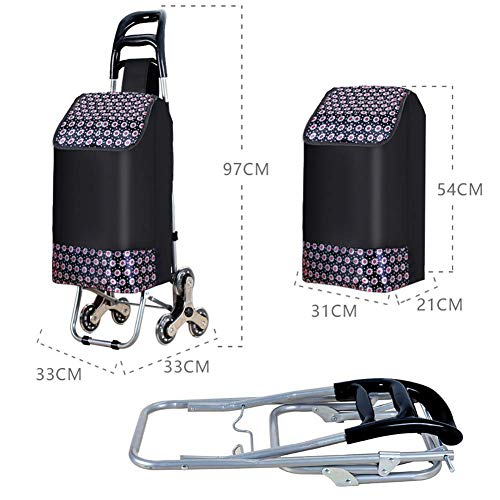 Einkaufstrolley, faltbarer Einkaufswagen auf Rädern, großer und leichter Einkaufstrolley mit abnehmbarer Tasche… – Bild 6