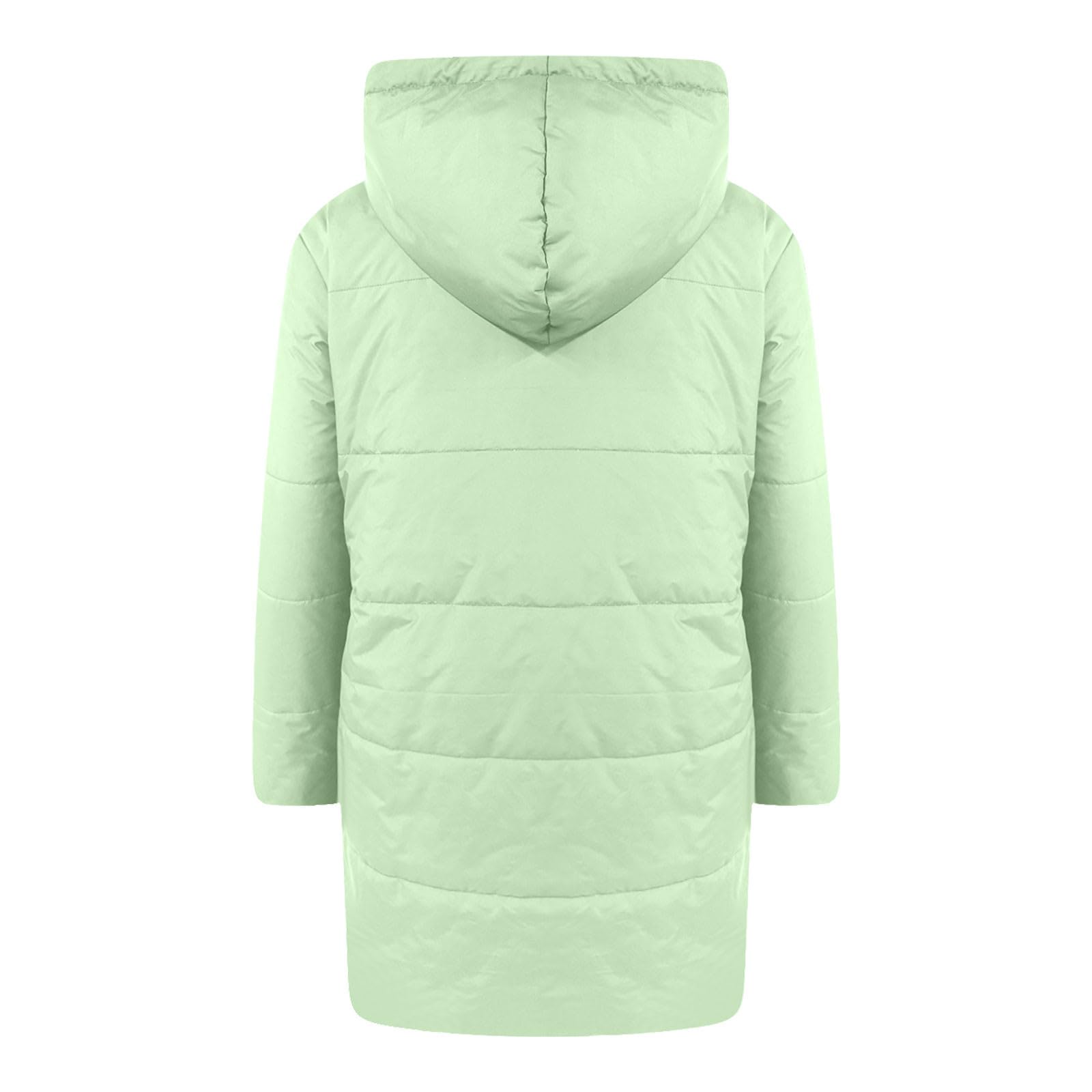 Chaqueta acolchada con forro polar para mujer, abrigo de otoño e invierno, cálido, chaqueta de plumón larga, con cremallera completa, talla grande, chaqueta acolchada resistente al viento, casual