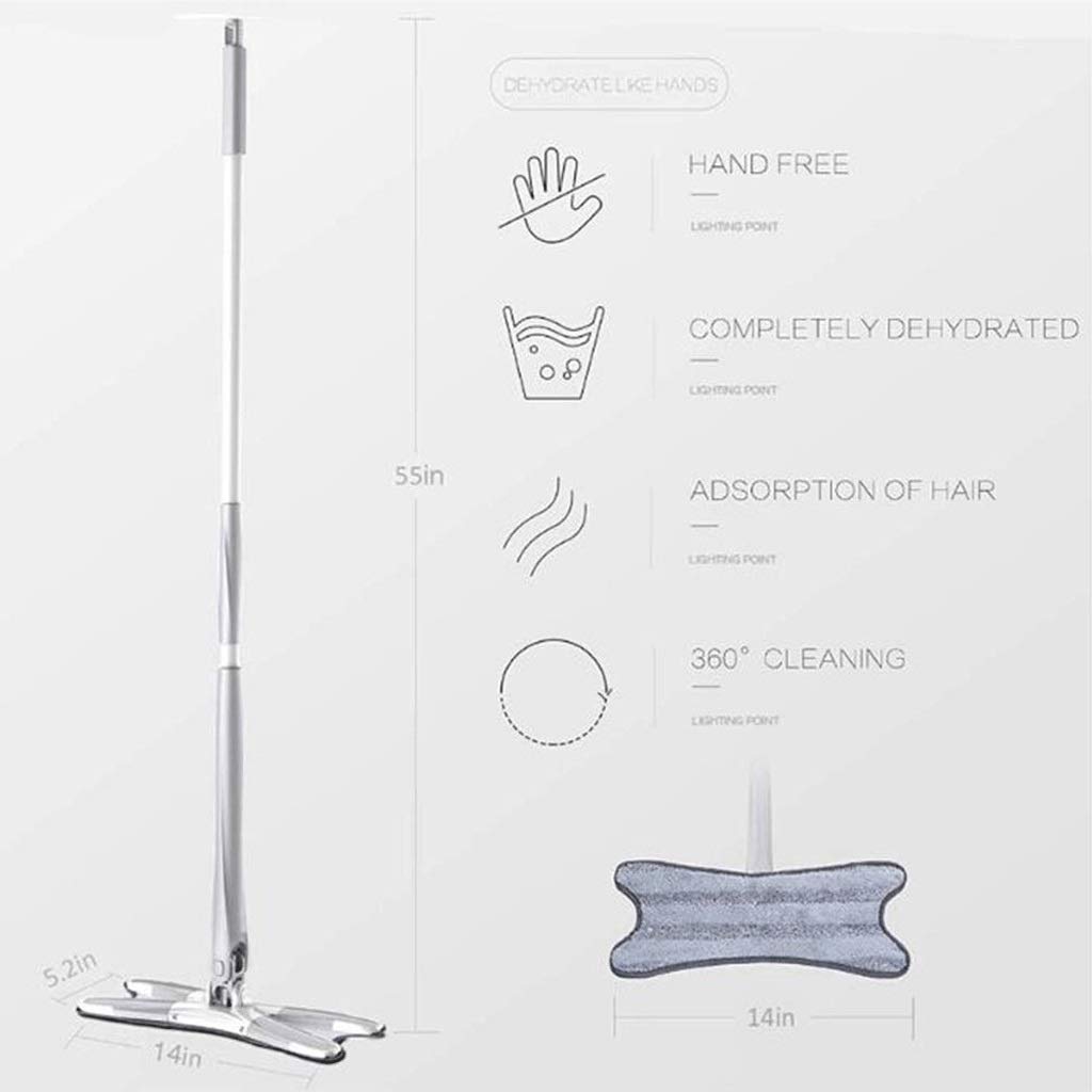 Mopa para Suelos de Microfibra, paños absorbentes para Trapos Lavables y Reutilizables, para la Limpieza de Suelos húmedos o Secos
