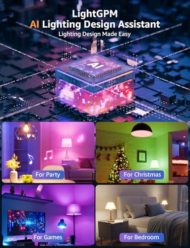 Lepro B1 AI Smart Light Bulbs - WiFi & Bluetooth RGBWW LED Bulbs with Alexa & Google Assistant Compatibility (2-Pack)
