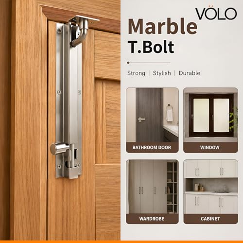 Image of Volo L Shape /Marble Stainless Steel Towerbolt /Door Latch, Pack of 2 Pieces, Size: 200mm / 8 inch
