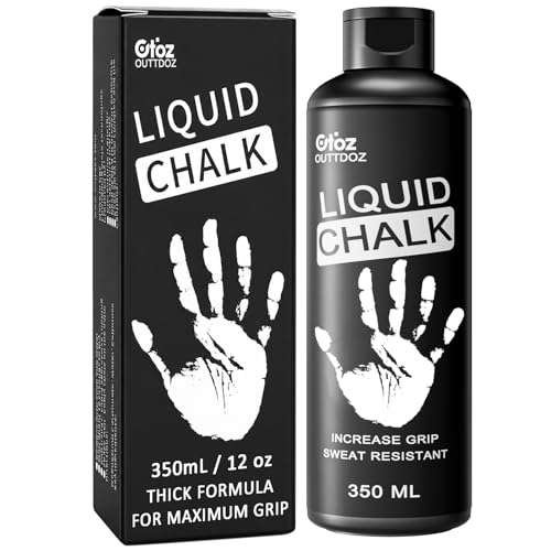 OUTTDOZ Superior Grip Liquid Chalk Mess-Free Gym Chalk for Weightlifting, Gymnastics, Rock Climbing, Dancing, Dries in Seconds.| 12 oz (12 oz - 1 Pack)