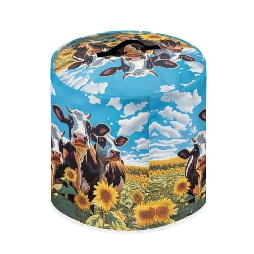 Image of Blue Sky Cow Rice Cooker Cover Cute Kitchen Dust Cover Portable Waterproof Pressure Cooker Cover Suitable for Most Sizes Children's Gifts