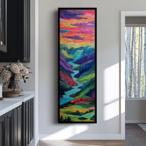 Tableau de couloir 45x135 cm pour éliminer l'effet de vide des grands murs blancs d'appartement