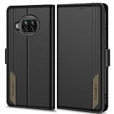 Vinanker Coque pour Xiaomi Mi 10T Lite 5G, Etui à Rabat Housse en Cuir Portefeuille [RFID Blocage] Coque pour Xiaomi Mi 10T Lite 5G (Noir/Gris)