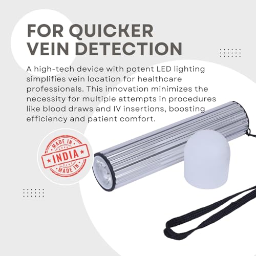 Image of Pediatric Vein Finder Portable & Rechargeable LED Vein Locator for Children, Infants, and Newborns Improved Vein Visibility for Pediatric and Neonatal Care (Glossy silver)