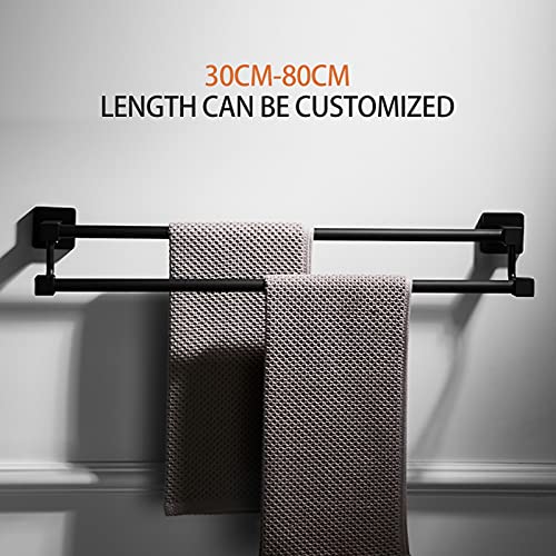 Toallero de pared doble en acero inoxidable SUS 304 con acabado negro mate 4