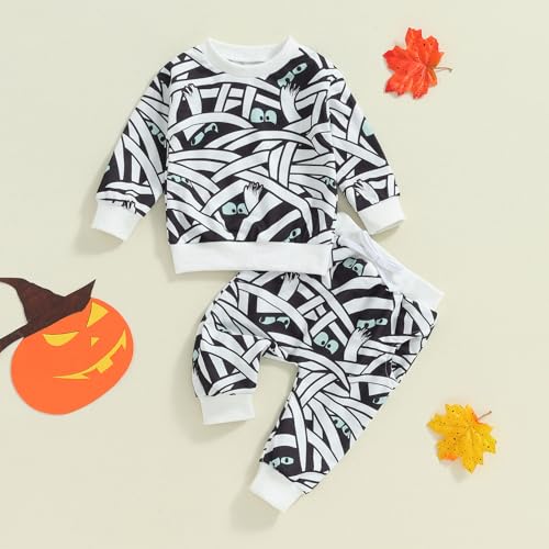 Beautooly Baby Boy Halloween Outfit Cutest Pumpkin In The Patch Sweatshirt Drawstring Long Pants Toddler Fall Clothes thumb #1