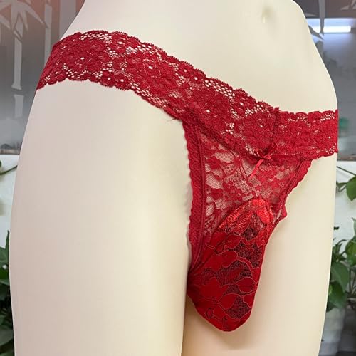 Mens Sissy Thong Underwear Panties, Sexy Lace Feminine Lingerie Clothes for Male Girly Femboy2