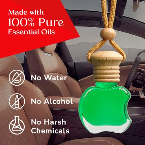 Image of Kabod Bamboo Car Air Freshener | Hanging Essential Oil Diffuser | Natural Odor Eliminator | Long-Lasting Fragrance | 10 ml