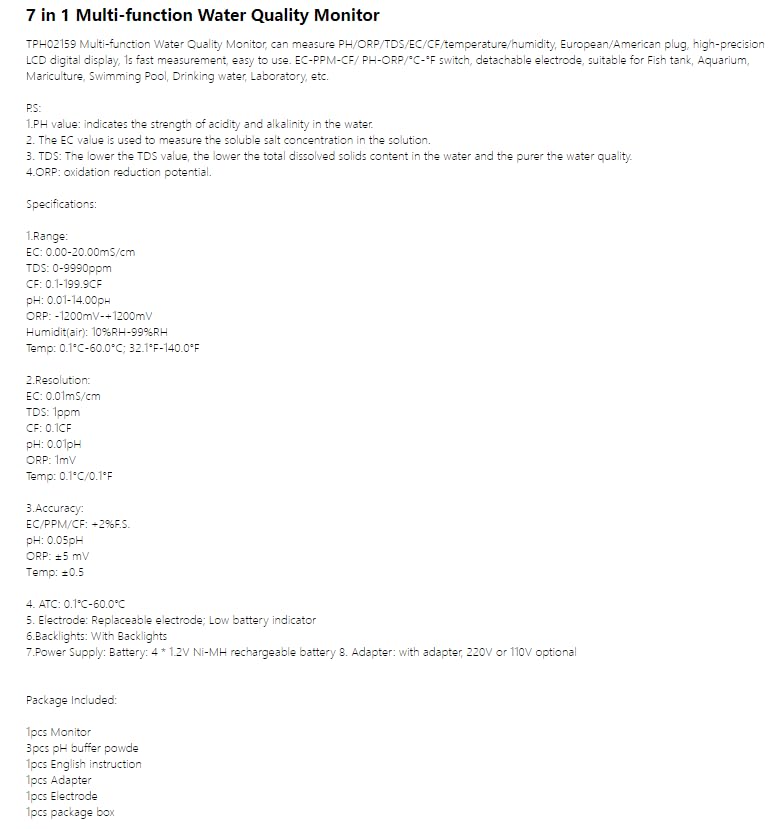 VIHELM RS485-3178 in use, showing 7-in-1 functions and measuring ranges