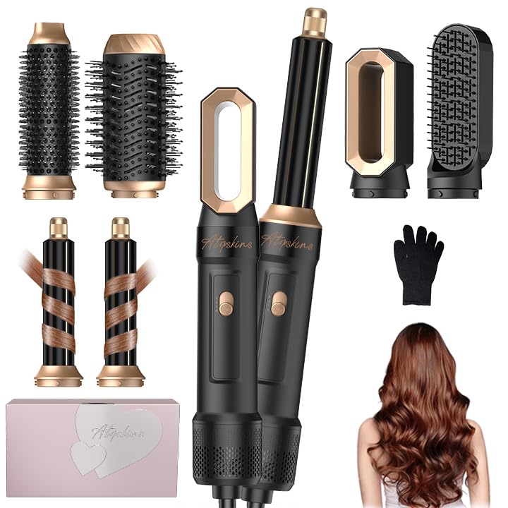 Hairstyler Airstyler 6 In 1 Atopskins Asciugacapelli 6 In 1, Set Di Spazzole Per Asciugacapelli, 1000 W Arricciacapelli Con Aria, 3 Regolazioni Della Temp, Spazzole Per Lo Styling, Regali Set Per Donn