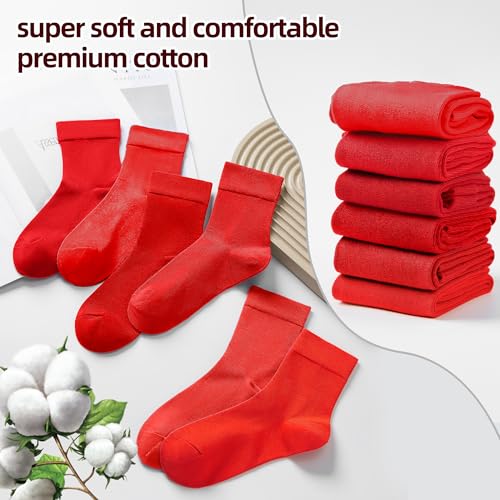 Image of ATBITER Women's Thin Cotton Crew Socks - Soft Above Ankle Bootie Casual Dress Socks 6-Pairs