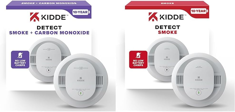 Kidde Smoke & Carbon Monoxide Detector with Smoke Detector, 10-Year Battery Powered Bundle