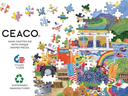 Rompecabezas Ceaco Happy Camper Waterfall Camper, 300 piezas, para adultos, arte de Stephanie Peterson Jones, hecho en EE.UU., incluye póster, ideal para regalar y enmarcar miniatura 5
