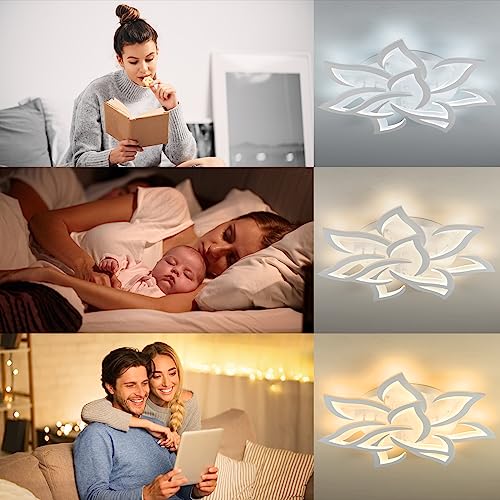 Plafoniera-Led-soffitto-stile-Moderno-Dimmerabile-Lampadario-Camera-da-letto-con-Telecomando-80-W-85-11cm