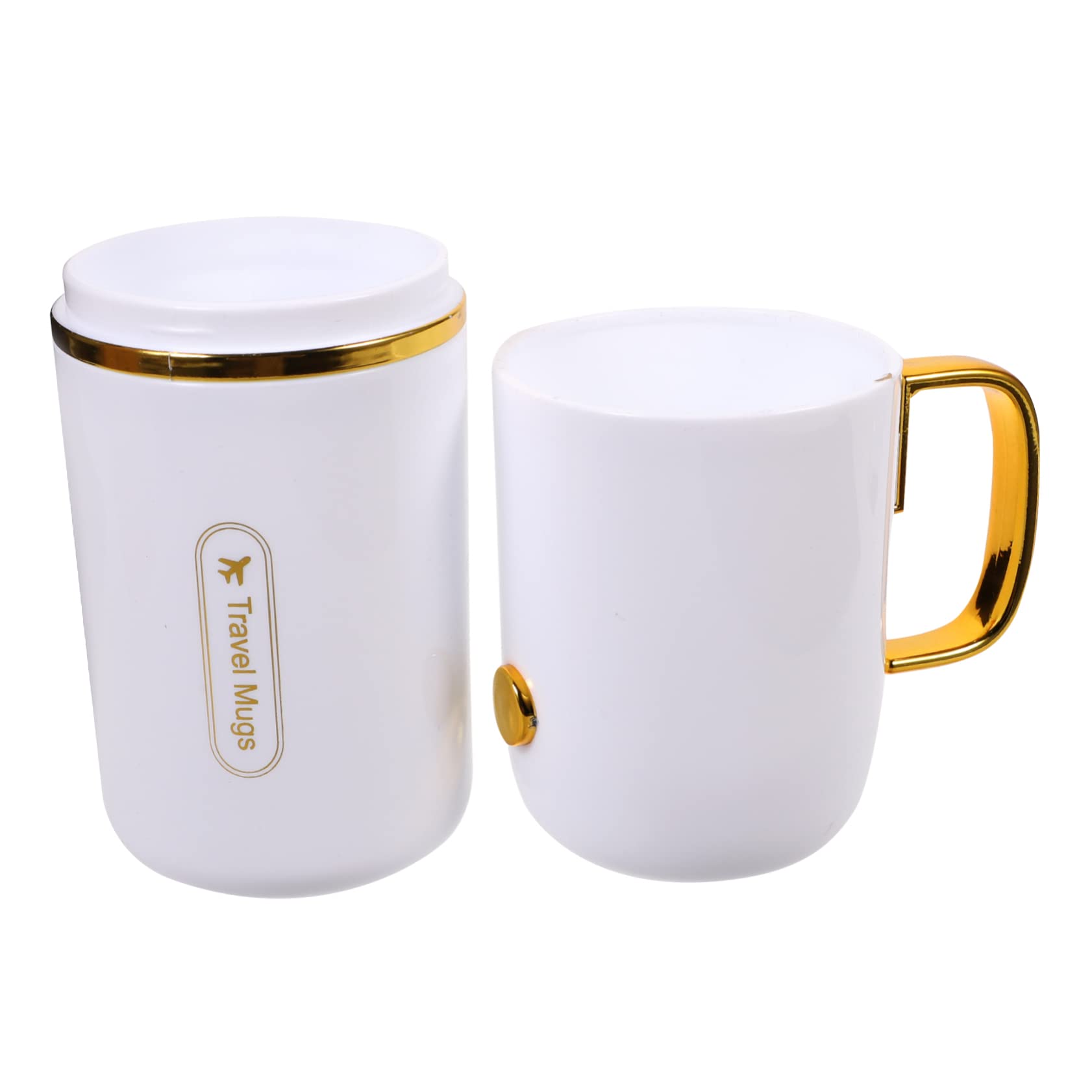 TOVINANNA 1Set Portable Toothbrush Cup Gilded Travel Toothbrush Holder with Lid Lightweight Design for Business Leisure Travel for Toothbrushes Toothpaste Storage