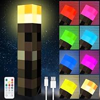 HOTUT Wall Fackel Nachtlicht, 8 Farbe Fackel Lampe mit Timing, Fernbedienung, Ton und Licht Flamme Nachahmen, Leuchtende Wandlampe, Hand/Wandhalterung USB-Aufladung Nachttischlampe